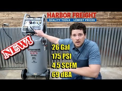 Fortress 26 Gallon 175 PSI Ultra Quiet Vertical Shop/Auto Air Compressor from Harbor Freight