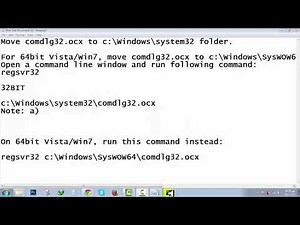 حل مشكلة فقد ملف comdlg32 ocx و ملف mscomctl ocx
