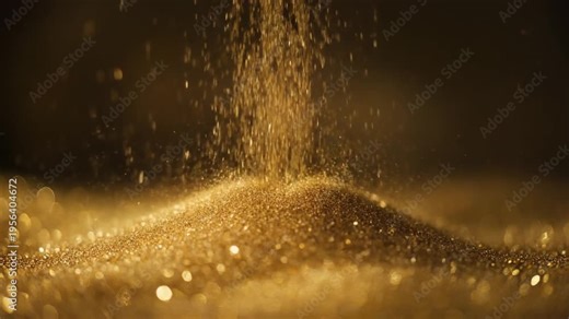 Abstract scene of glowing water sparks flying through dark wind and night air