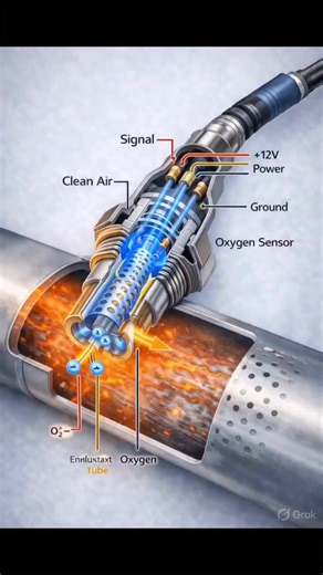 #Working Principle of an Oxygen Sensor ⚙️🛠️