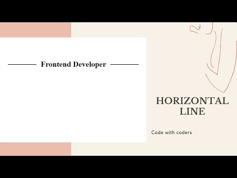 Horizontal Line by HTML CSS - CSS tips and tricks - Coders