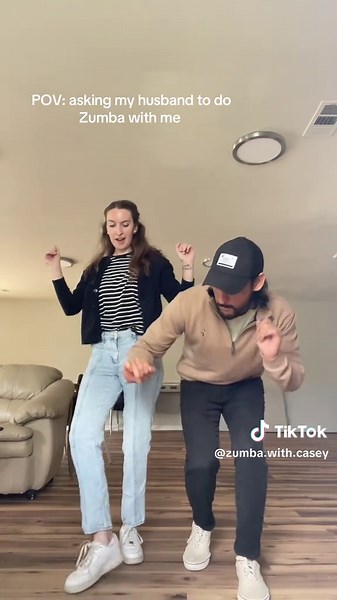 Zumba Fun: Husband Joins Wife in Dance Lessons