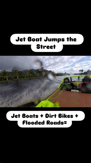 Jet Boat Jumps Road!