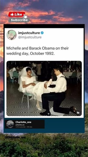 Michelle and barack obama on their wedding day