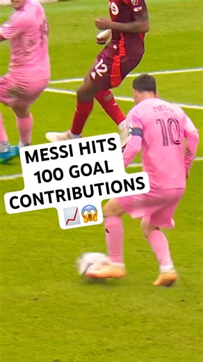 Messi records 100th goal contribution (59 goals 41 assists) in 64 games!🐐