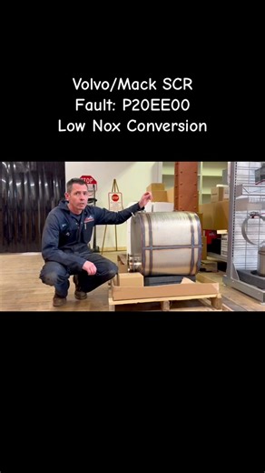 Volvo/Mack Fault code: P20EE00 low nox conversion efficiency. SCR box from Roadwarrior. If you have similar aftertreatment emission issues, visit us @emissionspecialists.com or call 330-573-5396 #volvo #volvotruck #volvotrucks #mack #aftertreatment #dpf #scr #mechanic