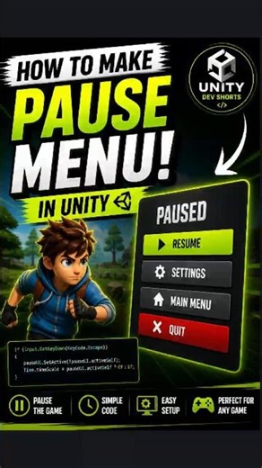 How to Make a Pause Menu in Unity in 60 Seconds!