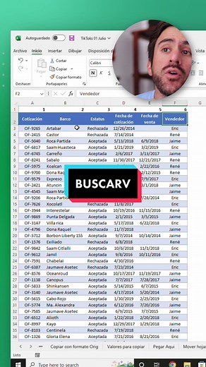 BUSCARV siempre nos puede hacer la vida mas fácil muchachones 😎 #excel #microsoftexcel #buscarv #fyp #cursoexcel #exceltip #tutorial