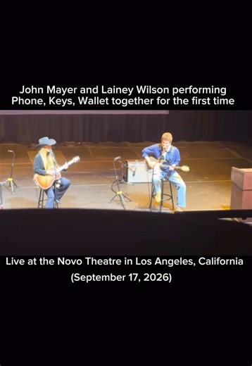 Last night, John joined Lainey on stage to perform their collaboration, Phone, Keys, Wallet live together. The performance was at a benefit for the Country Music Hall of Fame’s educational programs. Their voices sound so good together and I loved John’s solo❤️ #johnmayer #laineywilson #johnmayerfan #trending #viral