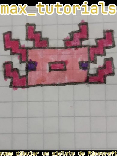 como dibujar un ajolote de Minecraft #pixelart #hechoamano #minecraft #arte #diy #ajolotes #tutorial