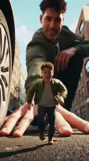 Giant vs Mini-Me — A Realistic Size Illusion in the City 😳