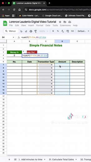 Learn how to track Money In and Money Out effortlessly using the SUMIF function in Google Sheets. Perfect for personal finances or small businesses—see your cashflow in action with just a few formulas! Subscribe: https://www.youtube.com/@lorencelaudeniodigital Follow: http://instagram.com/lorencelaudeniodigital #googlesheets #googlesheetstutorial #howto #sumif #cashflowtracker