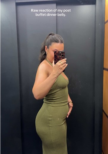 Food baby for real #bloatedbelly #bodycondress #reality | food baby