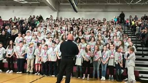 Hanover Middle School 5th grade students celebrate the completion of the D.A.R.E. America International program by performing “I Will Dare” during their graduation ceremony with Hanover Police Department Officer Mike on March 15, 2018! #dareamerica #hanoverpride #community #drugfree #rolemodels | Hanover Public Schools