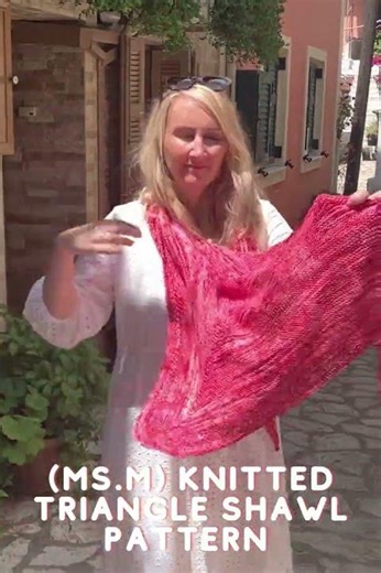 Knitted Triangle Shawl Pattern (Ms.M)