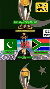 ICC CWC 23- Pakistan vs South Africa on Oct 27 @ Chennai India| ICC Men's cricket World cup 2023