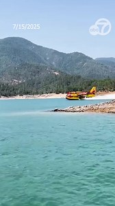 62K views · 399 reactions | Super scooper close encounter! Some California boaters got up close and personal with some firefighting planes on July 15, 2025 while boating in the Shasta-Trinity National Forest. The super scooper planes fly right over the water, scooping up 1,400 gallons in a matter of seconds! They have been helping battle the Green Fire since early July. https://abc7news.com/ | ABC7 News | Facebook