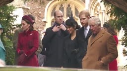 The Royal Family leaving St. Mary Magdalene Church in Sandringham...