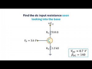 Transistor DC Input resistance calculations #electricalengineeringxyz