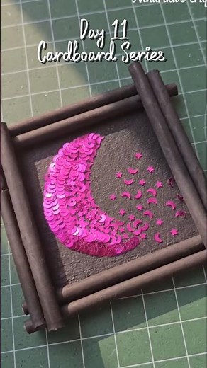 Day 11: Aesthetic Wall Hanging from Waste Cardboard! ✨🌙 #shorts