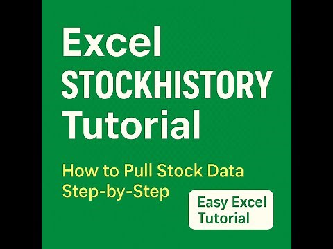 How to Use the STOCKHISTORY Function in Excel (Step by Step) Tutorial