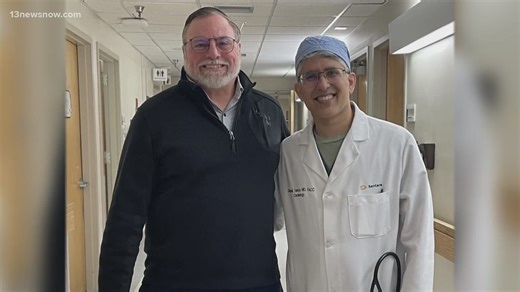 A Sentara cardiologist saved a driver who crashed after a heart attack, crediting his survival to hands-only CPR