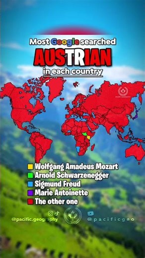 🇦🇹 Most Google searched Austrian in each country 🎨 #mapping #map #geography #austria #google