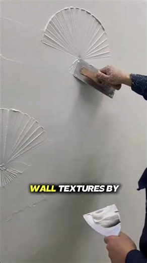 "Satisfying Wall Plaster Art | Decorative Fan Texture Technique with Plastering Trowel"