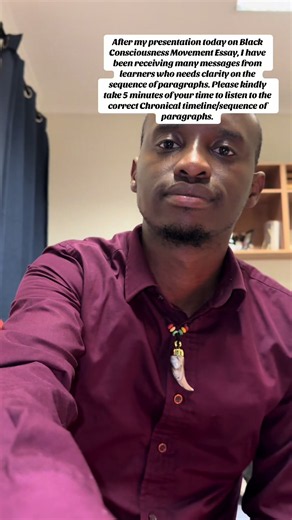 Black Consciousness Movement essay: correct chronological paragraph sequence