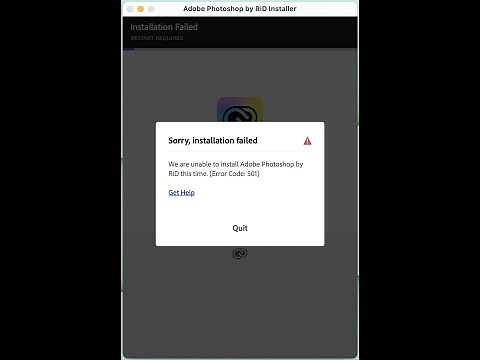 Adobe Photoshop installation guide and fix the error code 501 in Apple M1