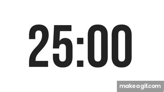 25 MINUTE TIMER - COUNTDOWN TIMER (MINIMAL) on Make a GIF