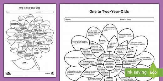 1 to 2 Year-Olds 'I Can' Assessment Flower