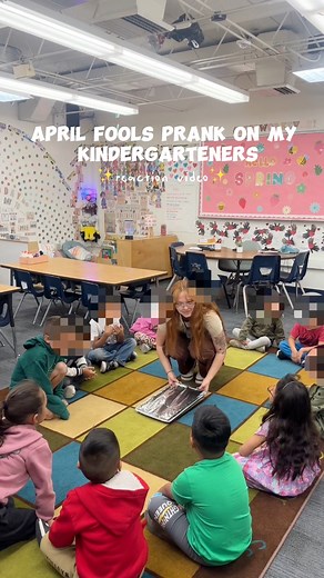 380K views · 16K reactions | April Fools prank on my kindergarteners 藍 This is the first time I’ve been jumped by a group of 5-year-olds  Also, I’d like to add that I do not recommend filming & posting in the same day! It took me nearly 2 hours just to blur their faces out LOL #teacher #kindergartenteacher #kindergarten #teacherlife #aprilfools #aprilfoolsprank | Sara A James | Facebook