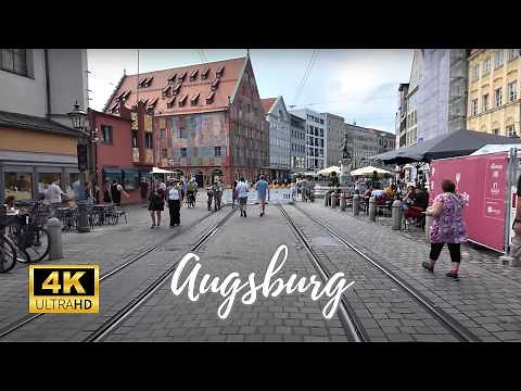 Summer Walking Tour of Augsburg, Germany - Hidden Gems & Historic Landmarks - 4K 60fps