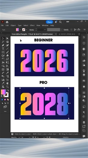 Adobe Illustrator 2026 – Gradient Text Coloring Tips Like a PRO #adobeillustrator #adobe