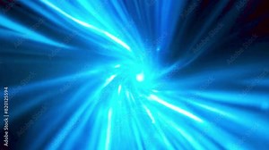 Animate pulses of blue light streaks radiating from a central point, creating an abstract heartbeat, 4K High-Quality Video
