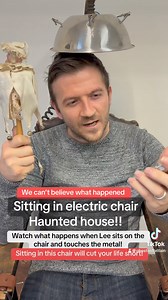 Lee MADE A MISTAKE! This house is HAUNTED! Lee sits in an ELECTRIC CHAIR and a ghost didnt like it! This is real creepy paranormal evidence captured on camera. This chair is haunted!!! Who ever sits in the chair will not live for long! Why did he sit in it?!? WHY!! #fyp #haunted #spookyseason #ghosts #paranormal #abandoned #abandonedplaces #ghoststories #hauntedhouse | Project reveal - Ghosts of Britain
