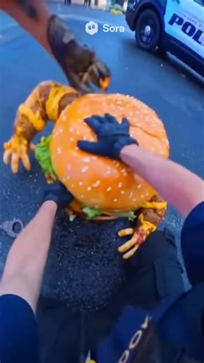 Cheeseburger resisting arrest | AI Is Cursed