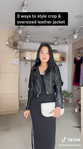 3 Ways to Style Crop & Oversized Leather Jacket