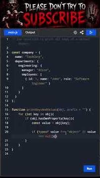 JavaScript Interview Question: Print Nested Object Keys