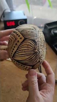 Henna and Pyrography Gourd Art