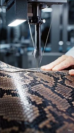 How a Luxury Snake-Skin Jacket Is Finished in a Mega Factory 🐍✨ #shorts