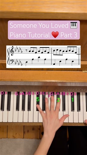 Someone You Loved 🎹 Piano Tutorial ♥️ Part 3 #pianotutorial #someoneyouloved