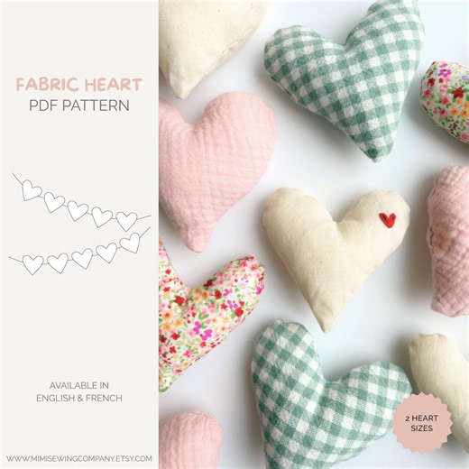 Fabric Heart | PDF Sewing Pattern | Decorative Garland, Personalized Gift & Sensory Project - Etsy Australia