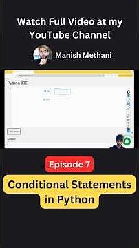 7 - Conditional Statements in Python | Python Full Course in 2026 | Python Tutorial for Beginners 🚀
