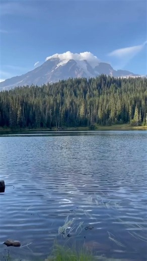 Mount Rainier rises majestically above Washington