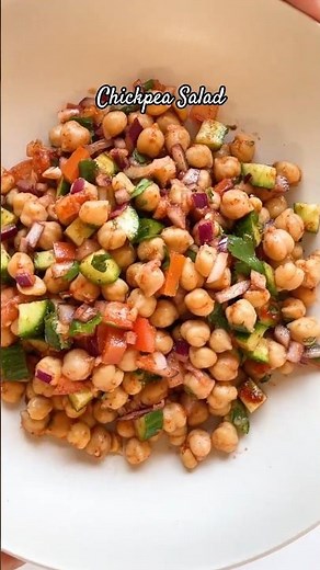 Healthy Chickpea Salad Recipe | Quick Mediterranean Garbanzo Bean Salad #shorts