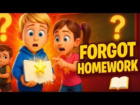 The Forgotten Homework | 3D Cartoon Kids Moral Story | Honesty, Helping & Learning