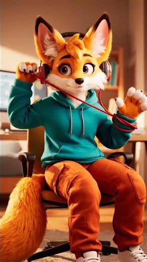 Fox Girl Tangled in Tech | Funny Loop | Easy Loop