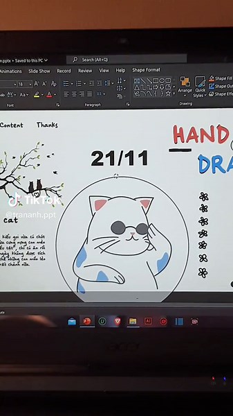 hand drawn powerpoint and chilled on the weekend... 😊 #powerpoint #ppt #design #tutorial #art #fyp #aesthetic